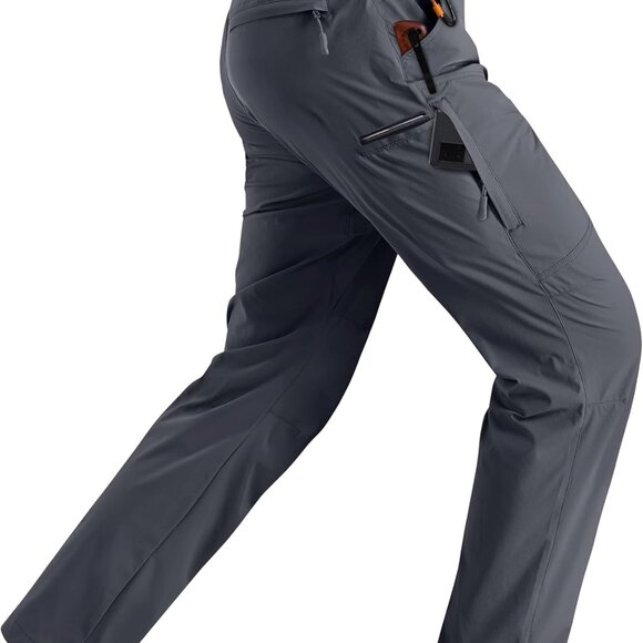 Men's Grey Outdoor Cargo Pants - Ergonomic Design & Sun Protection - 34W x 30L